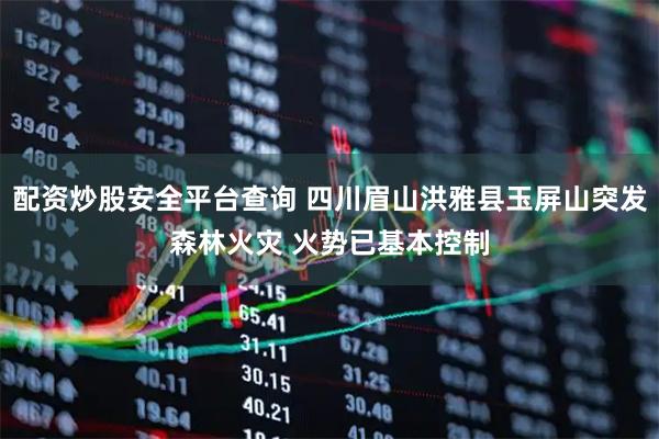 配资炒股安全平台查询 四川眉山洪雅县玉屏山突发森林火灾 火势已基本控制